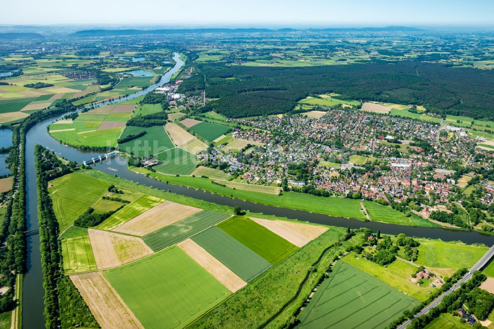 Petershagen von oben - Ortsansicht in Petershagen im Bundesland Nordrhein-Westfalen, Deutschland