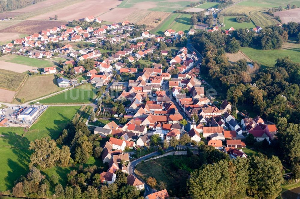 Luftaufnahme Pommersfelden - Ortsansicht in Pommersfelden im Bundesland Bayern, Deutschland