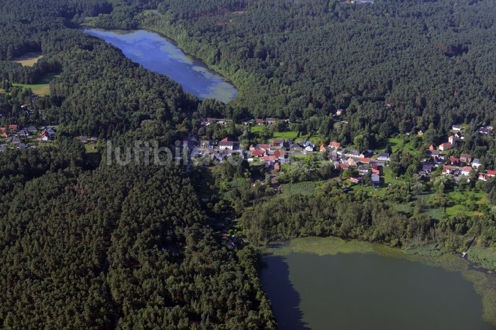 Luftbild Wandlitz - Ortsansicht von Prenden zwischen Bauernsee und Strehlsee in Wandlitz im Bundesland Brandenburg