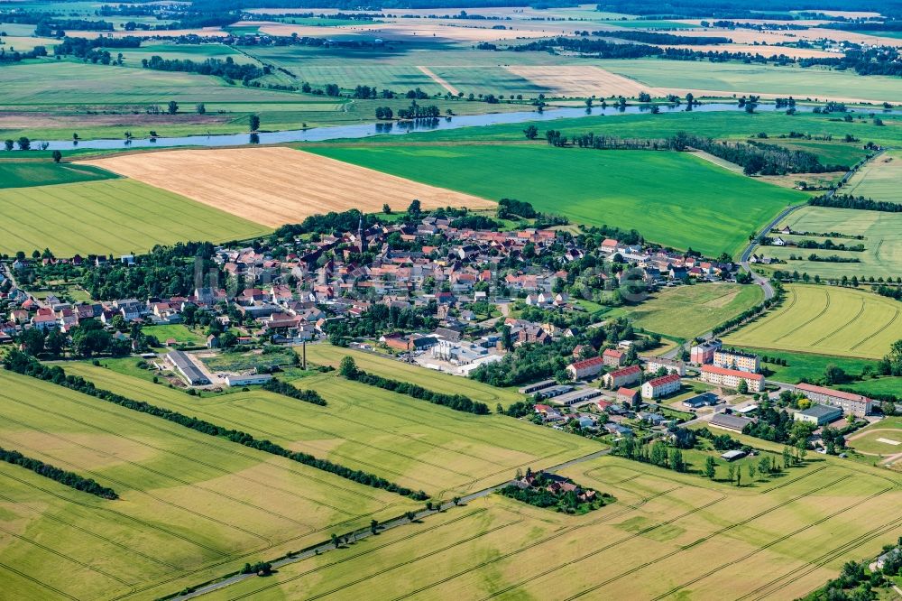 Prettin aus der Vogelperspektive: Ortsansicht in Prettin im Bundesland Sachsen-Anhalt, Deutschland