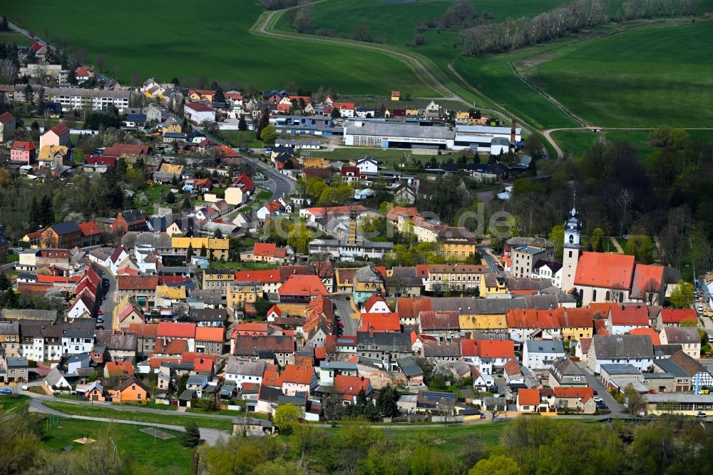 Pretzsch (Elbe) von oben - Ortsansicht in Pretzsch (Elbe) im Bundesland Sachsen-Anhalt, Deutschland