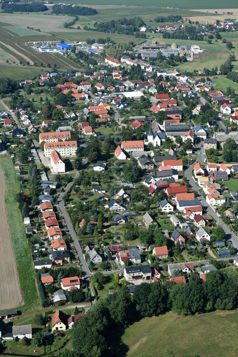 Luftaufnahme Prießnitz - Ortsansicht in Prießnitz im Bundesland Sachsen