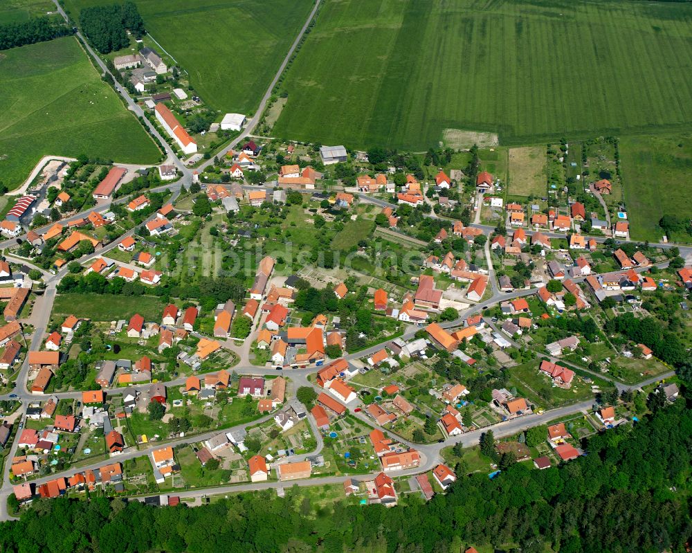 Luftaufnahme Abbenrode - Ortsansicht am Rande von landwirtschaftlichen Feldern in Abbenrode im Bundesland Sachsen-Anhalt, Deutschland