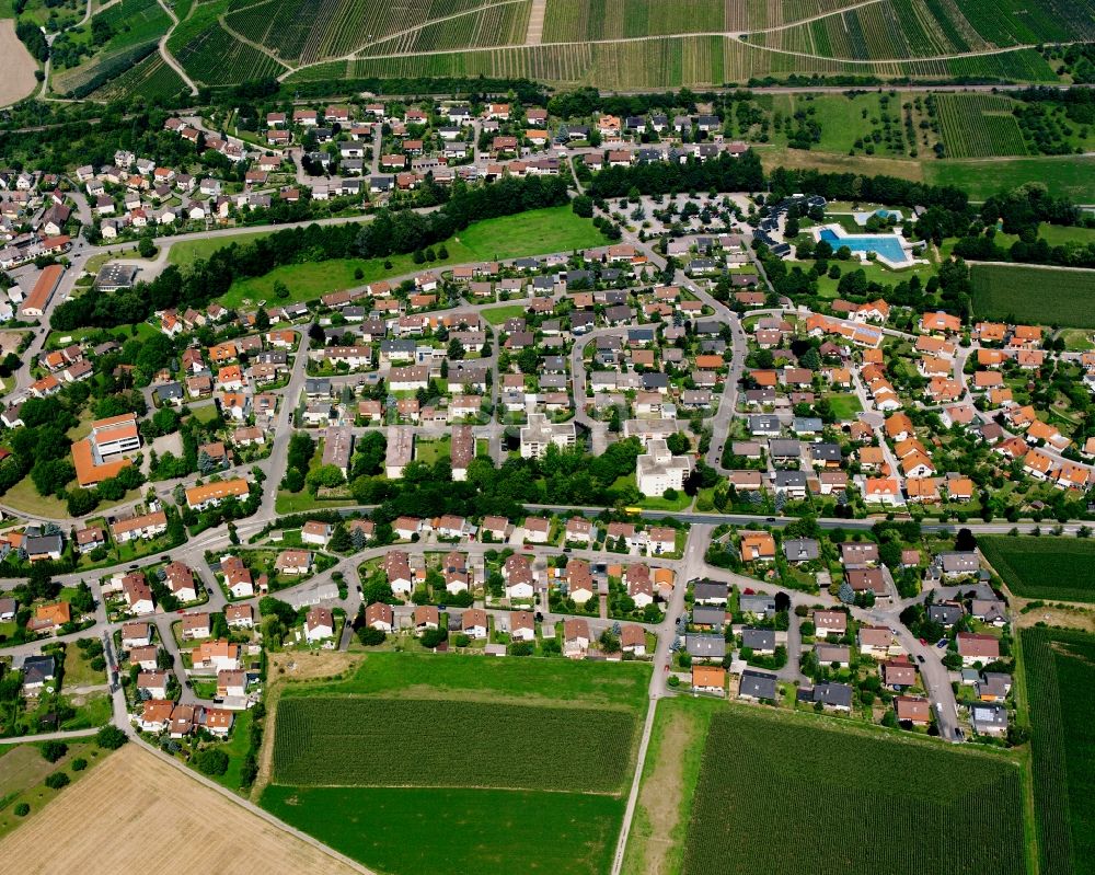 Luftbild Affaltrach - Ortsansicht am Rande von landwirtschaftlichen Feldern in Affaltrach im Bundesland Baden-Württemberg, Deutschland