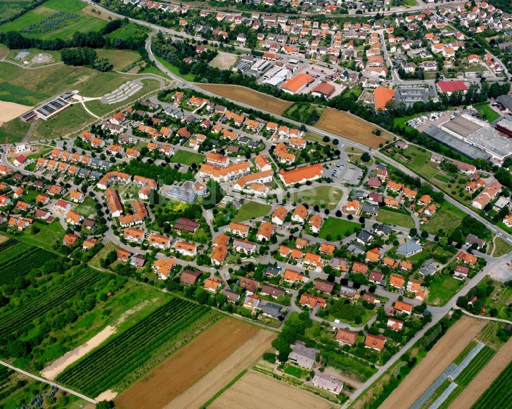 Affaltrach aus der Vogelperspektive: Ortsansicht am Rande von landwirtschaftlichen Feldern in Affaltrach im Bundesland Baden-Württemberg, Deutschland