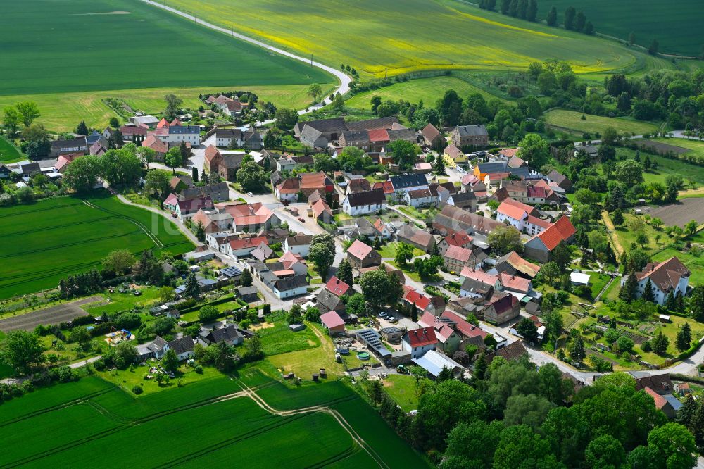 Luftaufnahme Allstedt - Ortsansicht am Rande von landwirtschaftlichen Feldern in Allstedt im Bundesland Sachsen-Anhalt, Deutschland