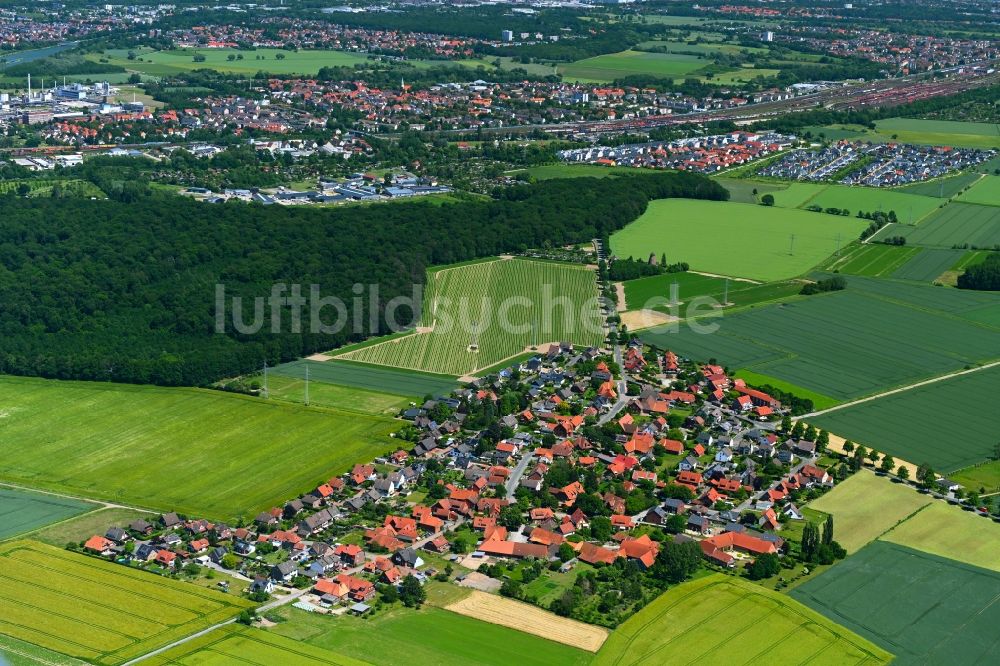 Luftbild Almhorst - Ortsansicht am Rande von landwirtschaftlichen Feldern in Almhorst im Bundesland Niedersachsen, Deutschland