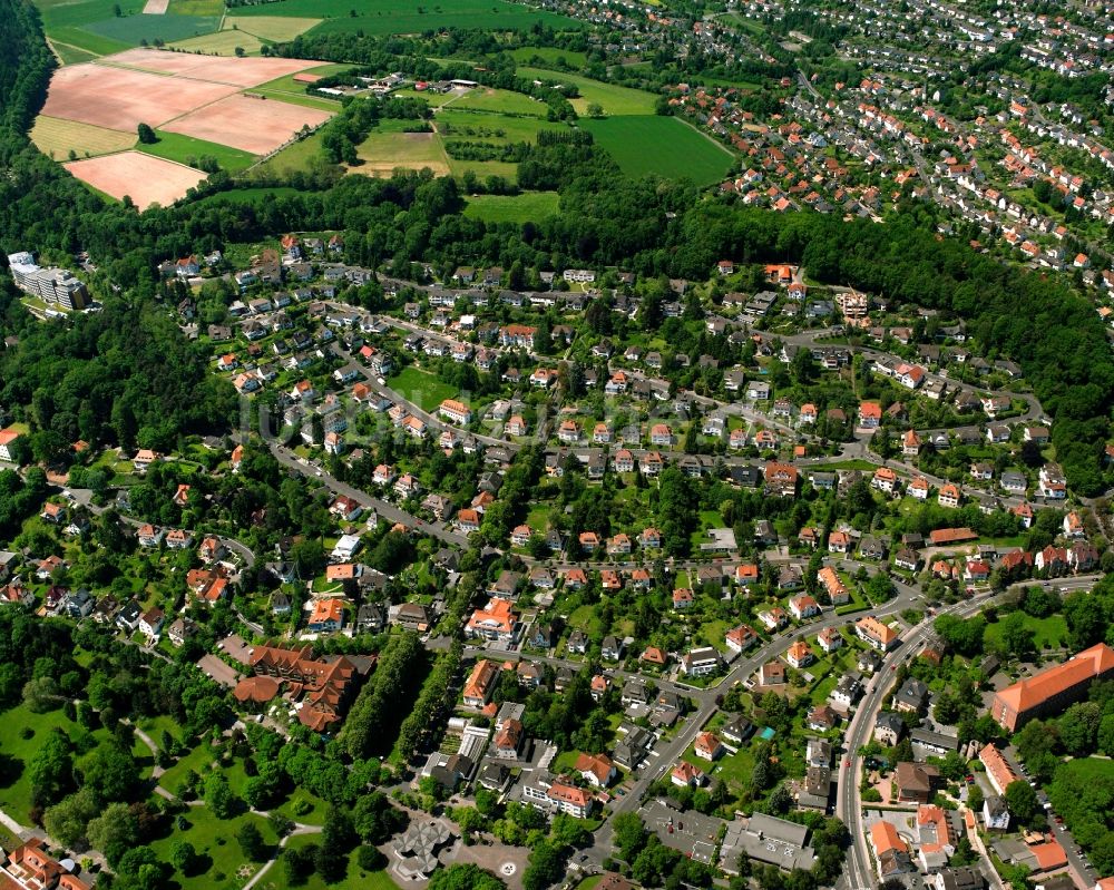 Luftbild Bad Hersfeld - Ortsansicht am Rande von landwirtschaftlichen Feldern in Bad Hersfeld im Bundesland Hessen, Deutschland