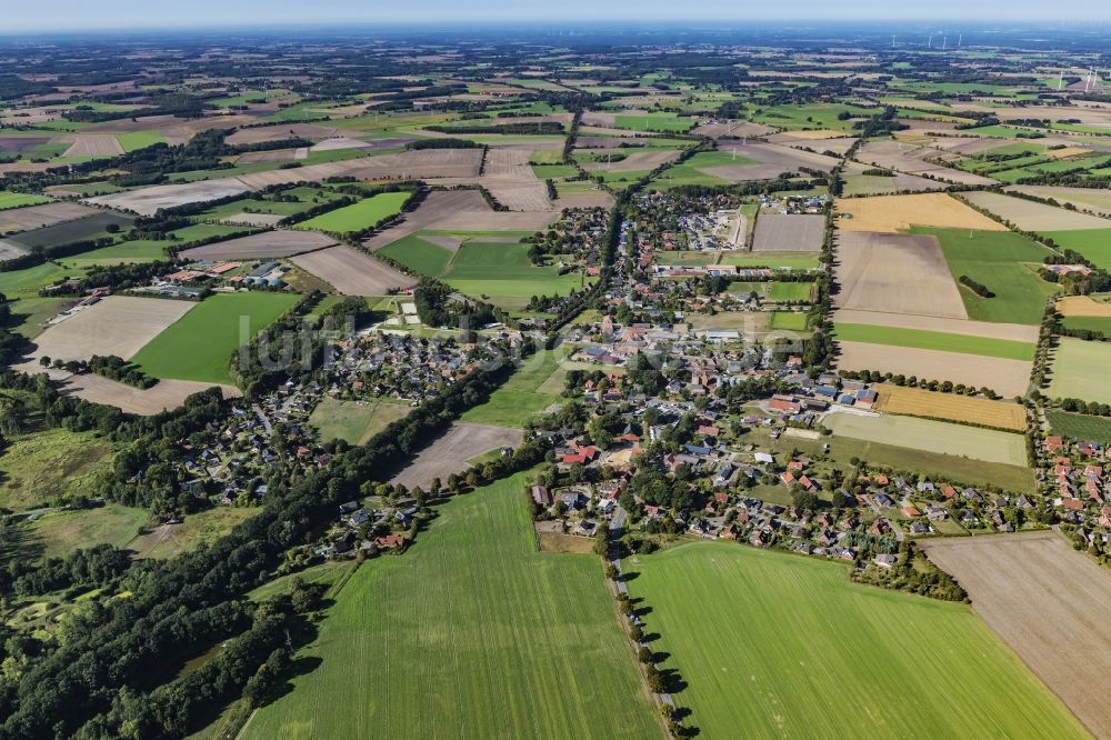 Bargstedt von oben - Ortsansicht am Rande von landwirtschaftlichen Feldern in Bargstedt im Bundesland Niedersachsen, Deutschland