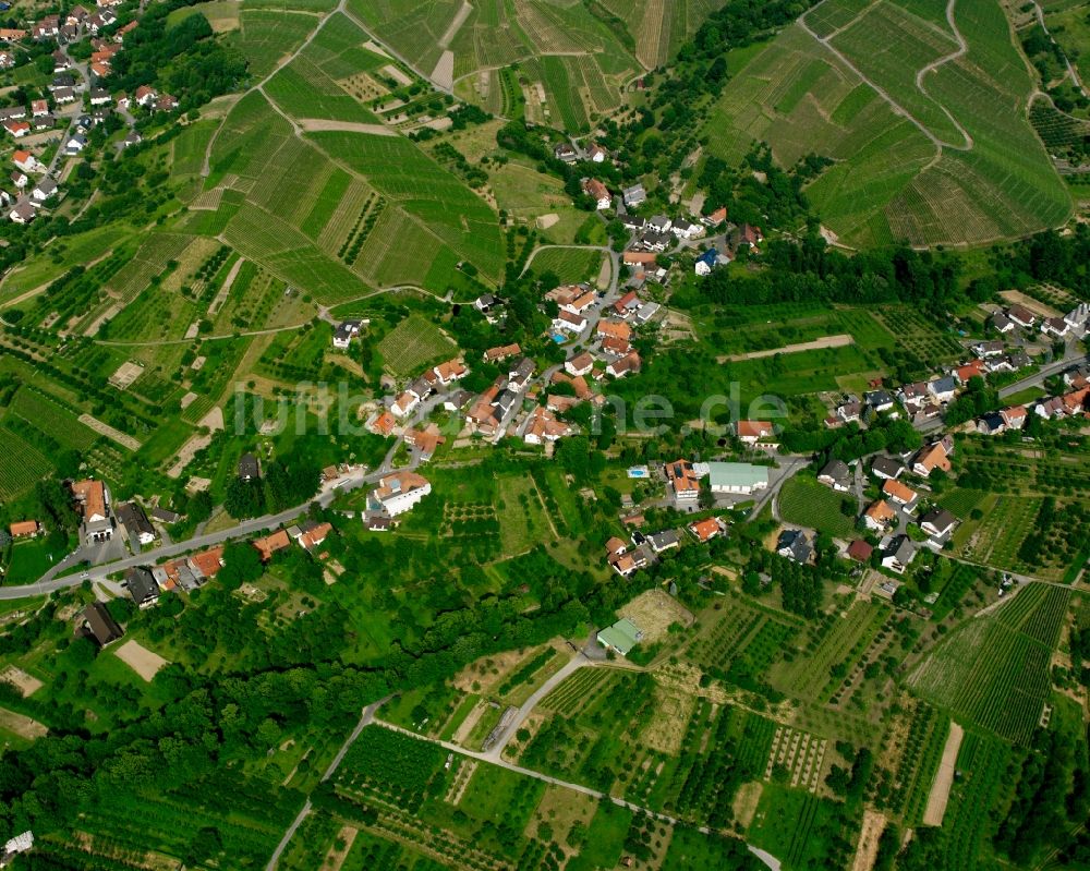 Luftaufnahme Bühl - Ortsansicht am Rande von landwirtschaftlichen Feldern in Bühl im Bundesland Baden-Württemberg, Deutschland