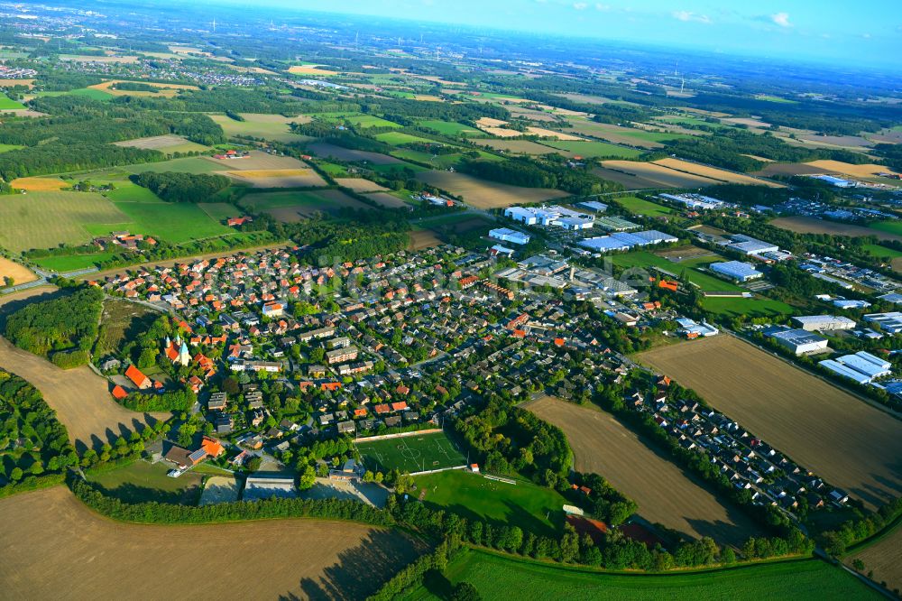 Luftbild Bösensell - Ortsansicht am Rande von landwirtschaftlichen Feldern in Bösensell im Bundesland Nordrhein-Westfalen, Deutschland