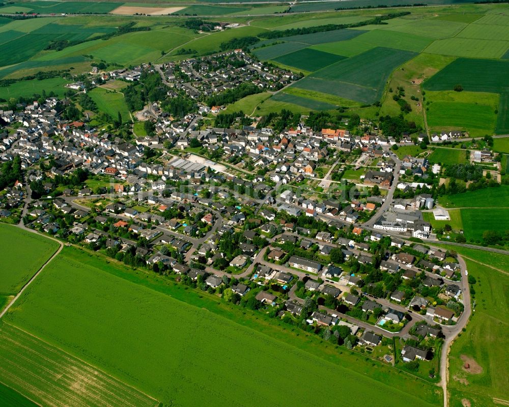 Luftbild Dauborn - Ortsansicht am Rande von landwirtschaftlichen Feldern in Dauborn im Bundesland Hessen, Deutschland