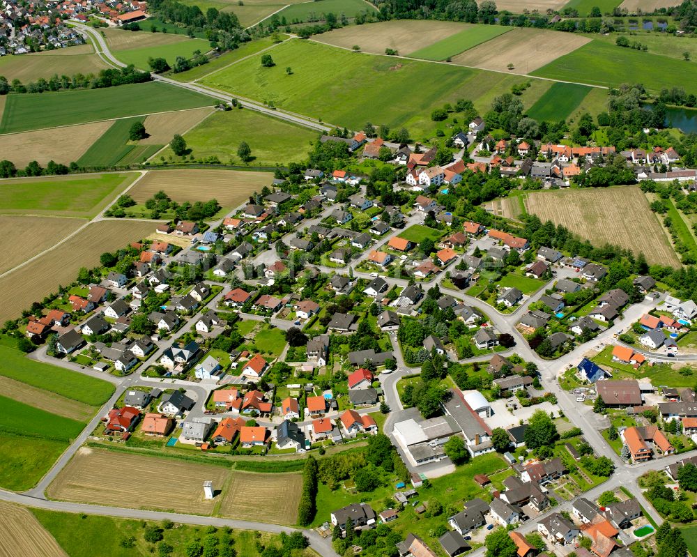 Diersheim von oben - Ortsansicht am Rande von landwirtschaftlichen Feldern in Diersheim im Bundesland Baden-Württemberg, Deutschland