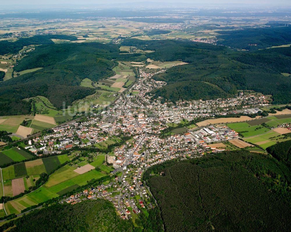 Luftbild Dusenbach - Ortsansicht am Rande von landwirtschaftlichen Feldern in Dusenbach im Bundesland Hessen, Deutschland