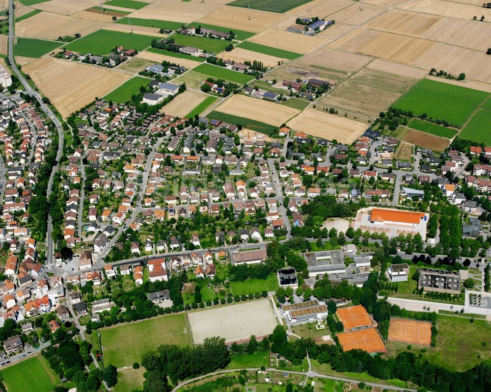 Luftaufnahme Frankenbach - Ortsansicht am Rande von landwirtschaftlichen Feldern in Frankenbach im Bundesland Baden-Württemberg, Deutschland