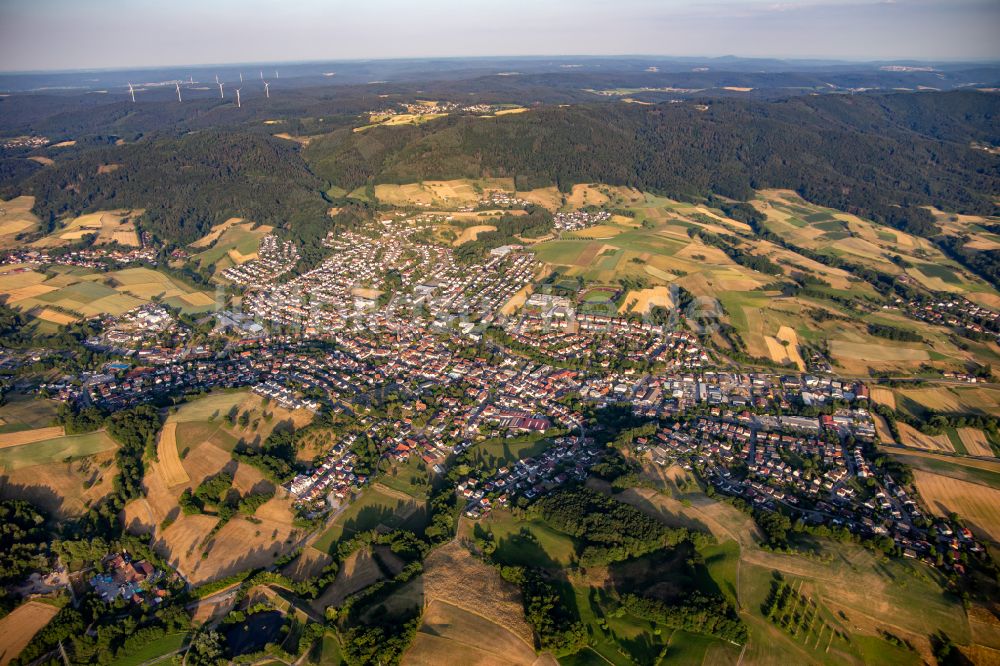 Luftbild Fürth - Ortsansicht am Rande von landwirtschaftlichen Feldern in Fürth im Bundesland Hessen, Deutschland