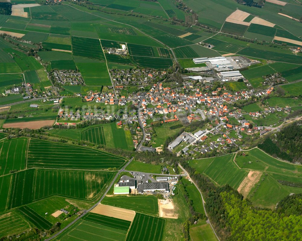 Luftbild Grebenau - Ortsansicht am Rande von landwirtschaftlichen