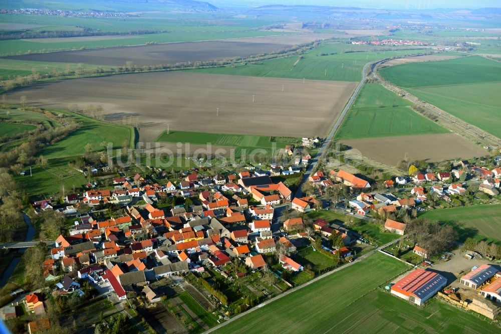 Griefstedt von oben - Ortsansicht am Rande von landwirtschaftlichen Feldern in Griefstedt im Bundesland Thüringen, Deutschland