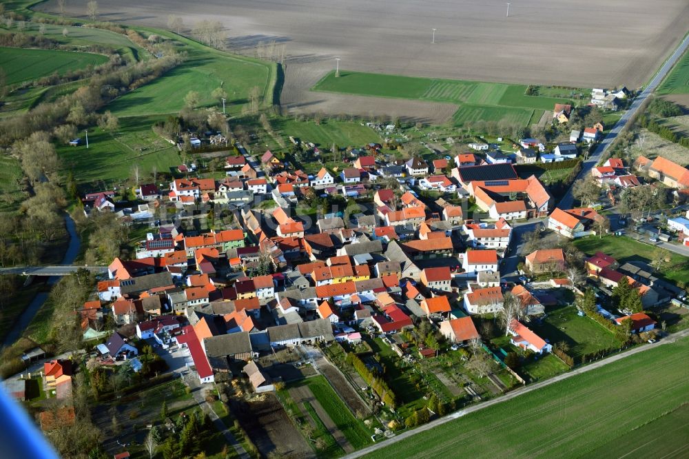 Griefstedt aus der Vogelperspektive: Ortsansicht am Rande von landwirtschaftlichen Feldern in Griefstedt im Bundesland Thüringen, Deutschland