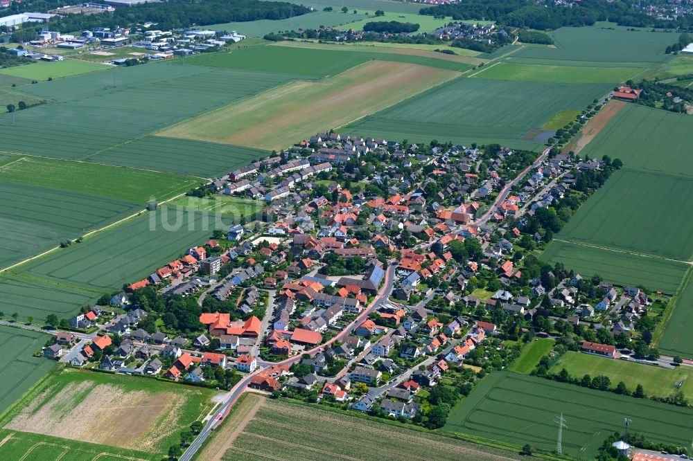 Harenberg von oben - Ortsansicht am Rande von landwirtschaftlichen Feldern in Harenberg im Bundesland Niedersachsen, Deutschland