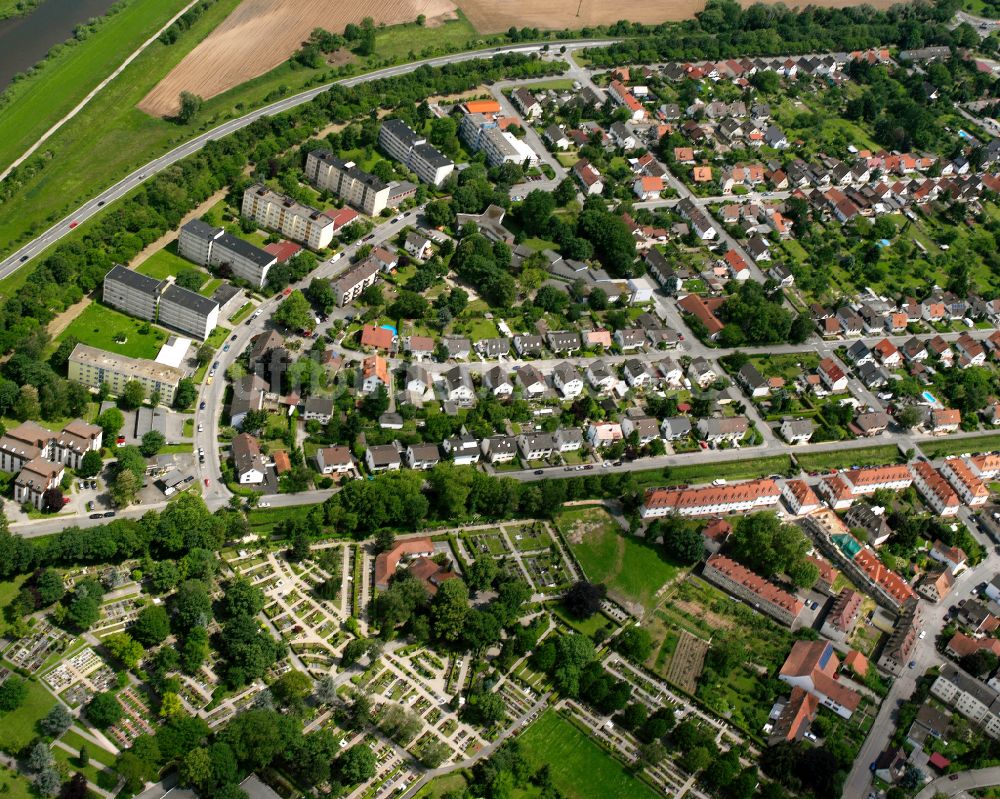 Kehl von oben - Ortsansicht am Rande von landwirtschaftlichen Feldern in Kehl im Bundesland Baden-Württemberg, Deutschland