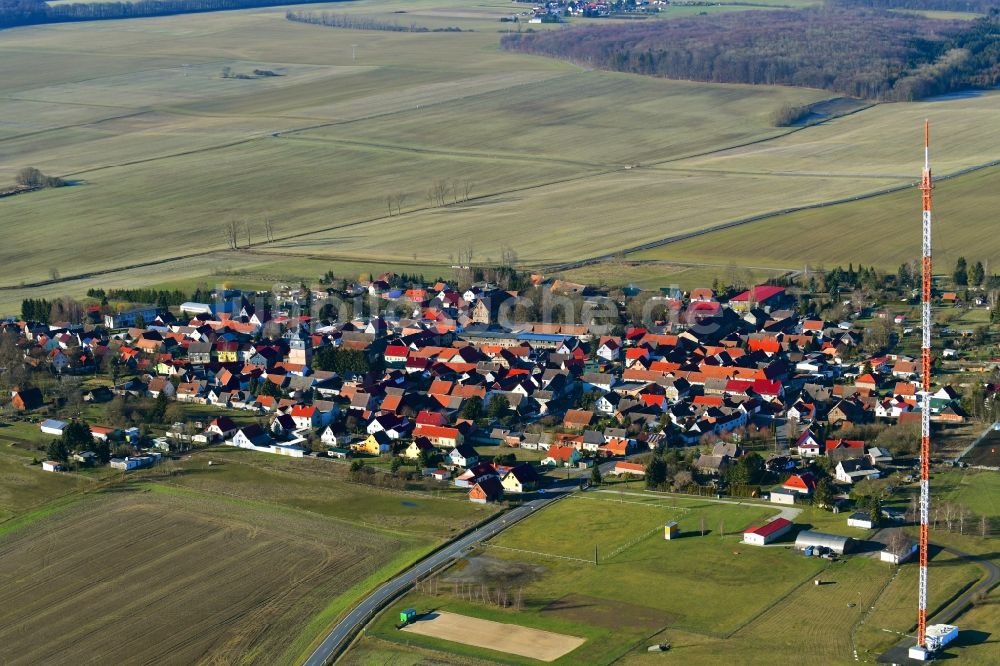 Luftbild Keula - Ortsansicht am Rande von landwirtschaftlichen Feldern in Keula im Bundesland Thüringen, Deutschland