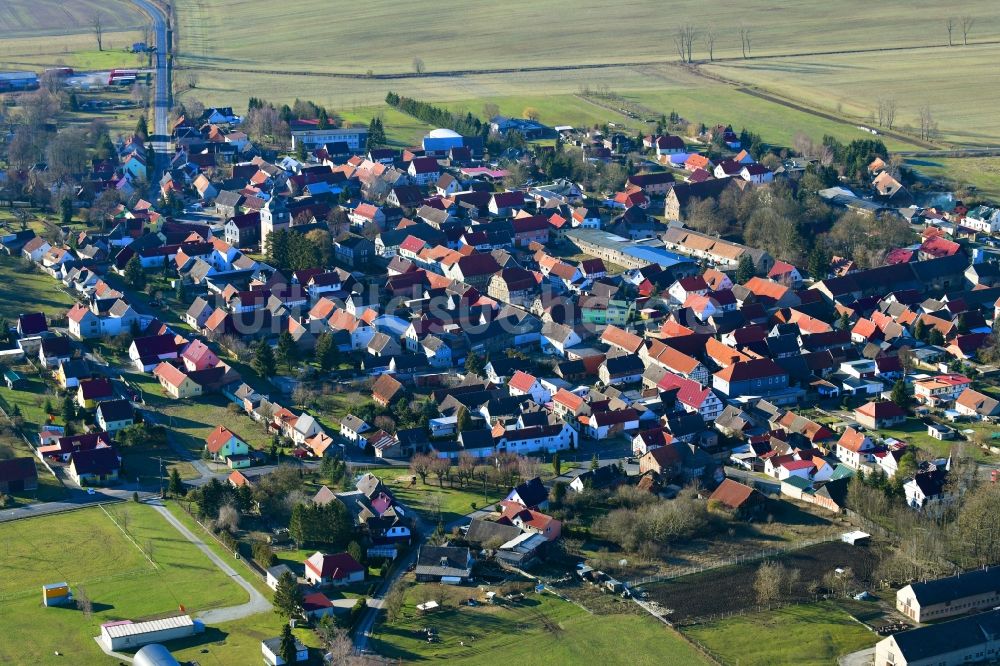 Luftbild Keula - Ortsansicht am Rande von landwirtschaftlichen Feldern in Keula im Bundesland Thüringen, Deutschland