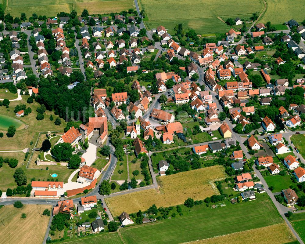 Kilchberg aus der Vogelperspektive: Ortsansicht am Rande von landwirtschaftlichen Feldern in Kilchberg im Bundesland Baden-Württemberg, Deutschland