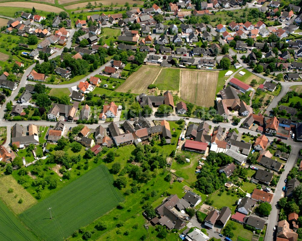 Legelshurst von oben - Ortsansicht am Rande von landwirtschaftlichen Feldern in Legelshurst im Bundesland Baden-Württemberg, Deutschland