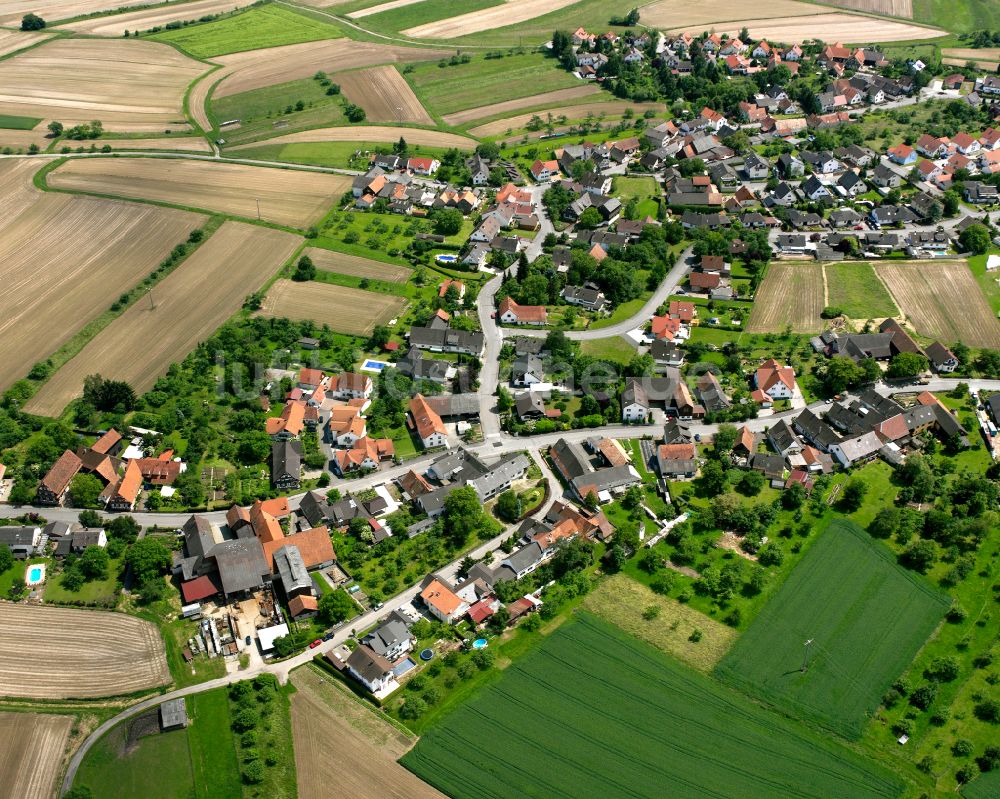 Legelshurst aus der Vogelperspektive: Ortsansicht am Rande von landwirtschaftlichen Feldern in Legelshurst im Bundesland Baden-Württemberg, Deutschland