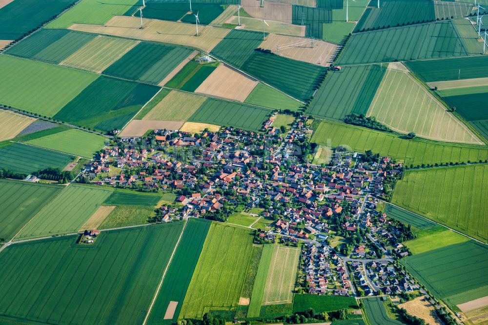 Luftbild Lesse - Ortsansicht am Rande von landwirtschaftlichen Feldern in Lesse im Bundesland Niedersachsen, Deutschland