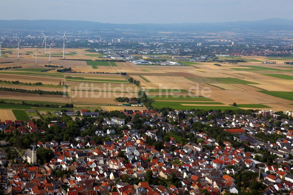 Luftbild Mainz-Ebersheim - Ortsansicht am Rande von landwirtschaftlichen Feldern in Mainz-Ebersheim im Bundesland Rheinland-Pfalz, Deutschland