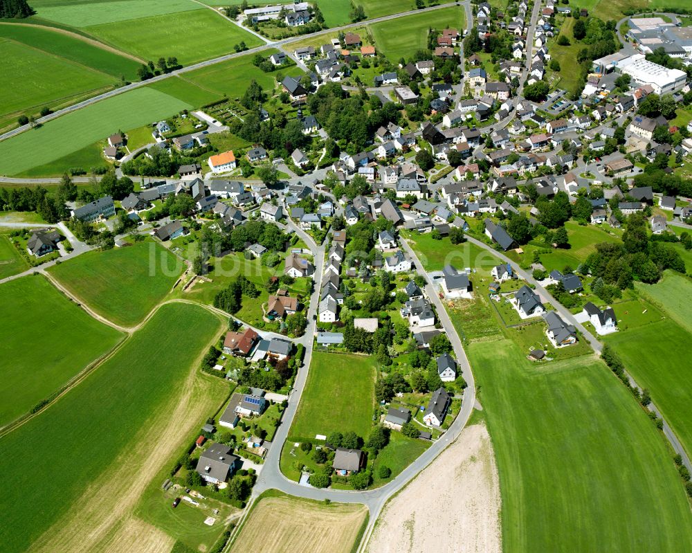 Luftbild Marlesreuth - Ortsansicht am Rande von landwirtschaftlichen Feldern in Marlesreuth im Bundesland Bayern, Deutschland