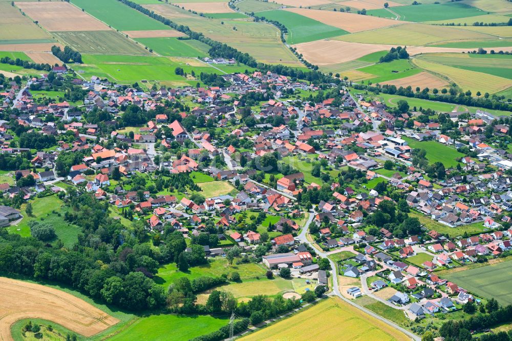 Luftbild Osterode am Harz - Ortsansicht am Rande von landwirtschaftlichen Feldern in Osterode am Harz im Bundesland Niedersachsen, Deutschland