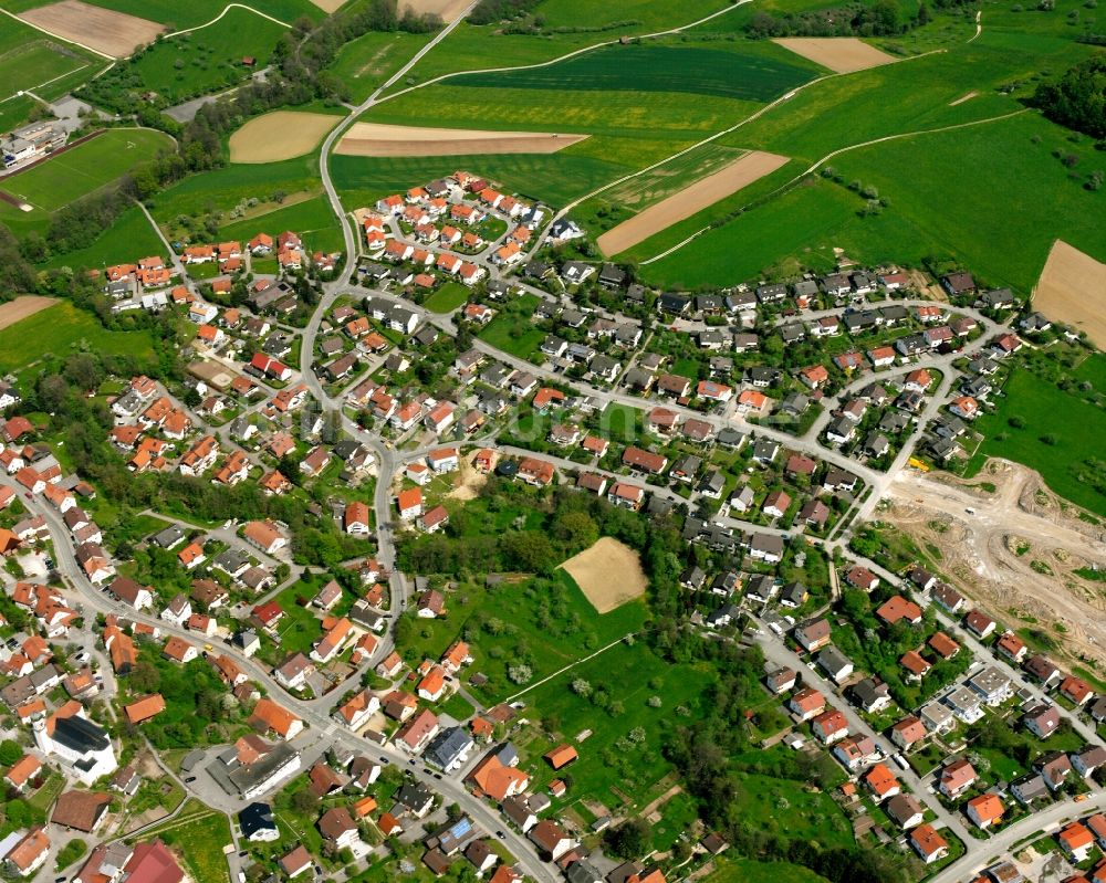 Ottenbach von oben - Ortsansicht am Rande von landwirtschaftlichen Feldern in Ottenbach im Bundesland Baden-Württemberg, Deutschland