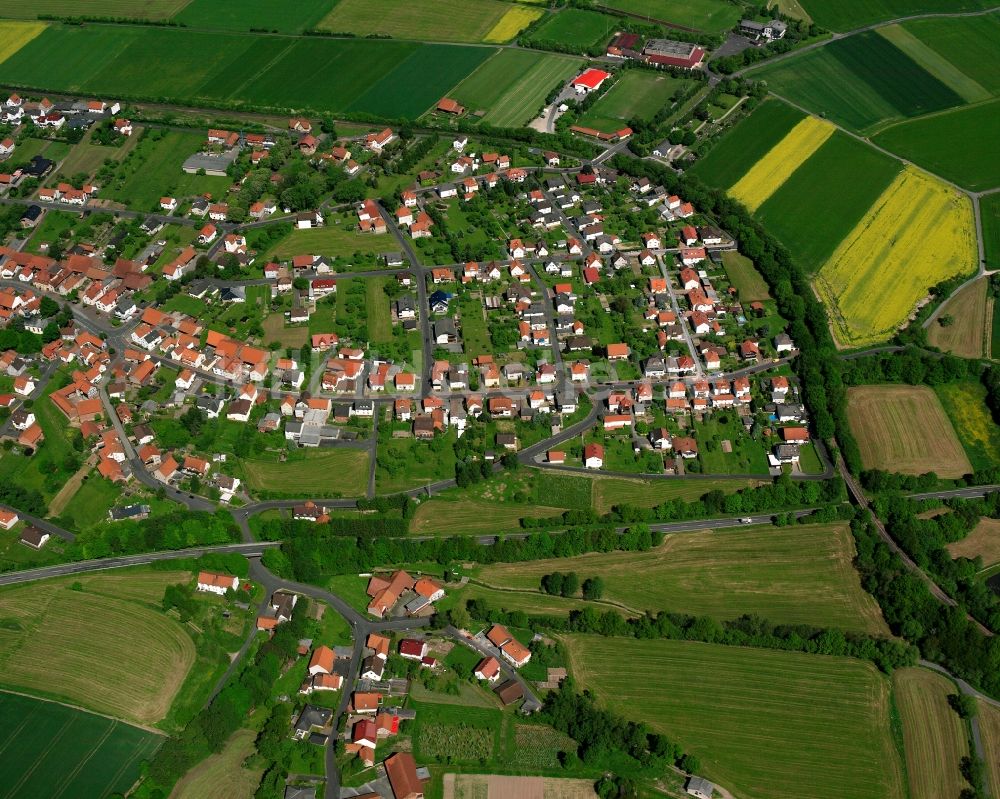 Luftbild Ransbach - Ortsansicht am Rande von landwirtschaftlichen Feldern in Ransbach im Bundesland Hessen, Deutschland