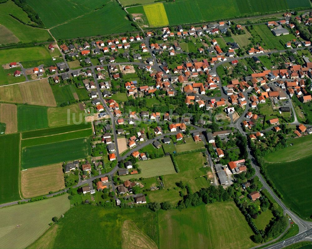 Ransbach von oben - Ortsansicht am Rande von landwirtschaftlichen Feldern in Ransbach im Bundesland Hessen, Deutschland