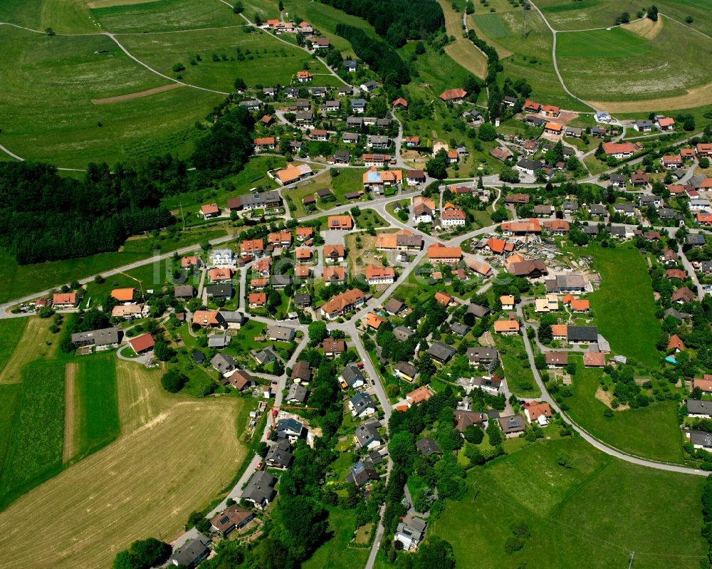 Rippolingen von oben - Ortsansicht am Rande von landwirtschaftlichen Feldern in Rippolingen im Bundesland Baden-Württemberg, Deutschland