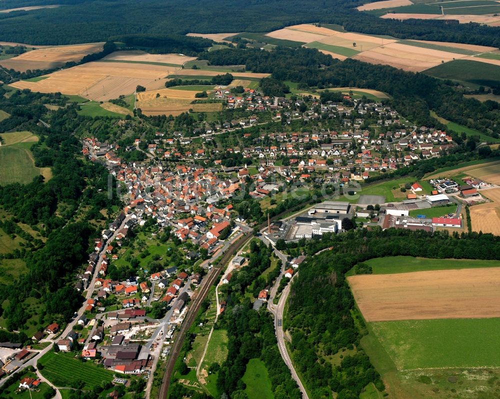 Luftbild Roigheim - Ortsansicht am Rande von landwirtschaftlichen Feldern in Roigheim im Bundesland Baden-Württemberg, Deutschland