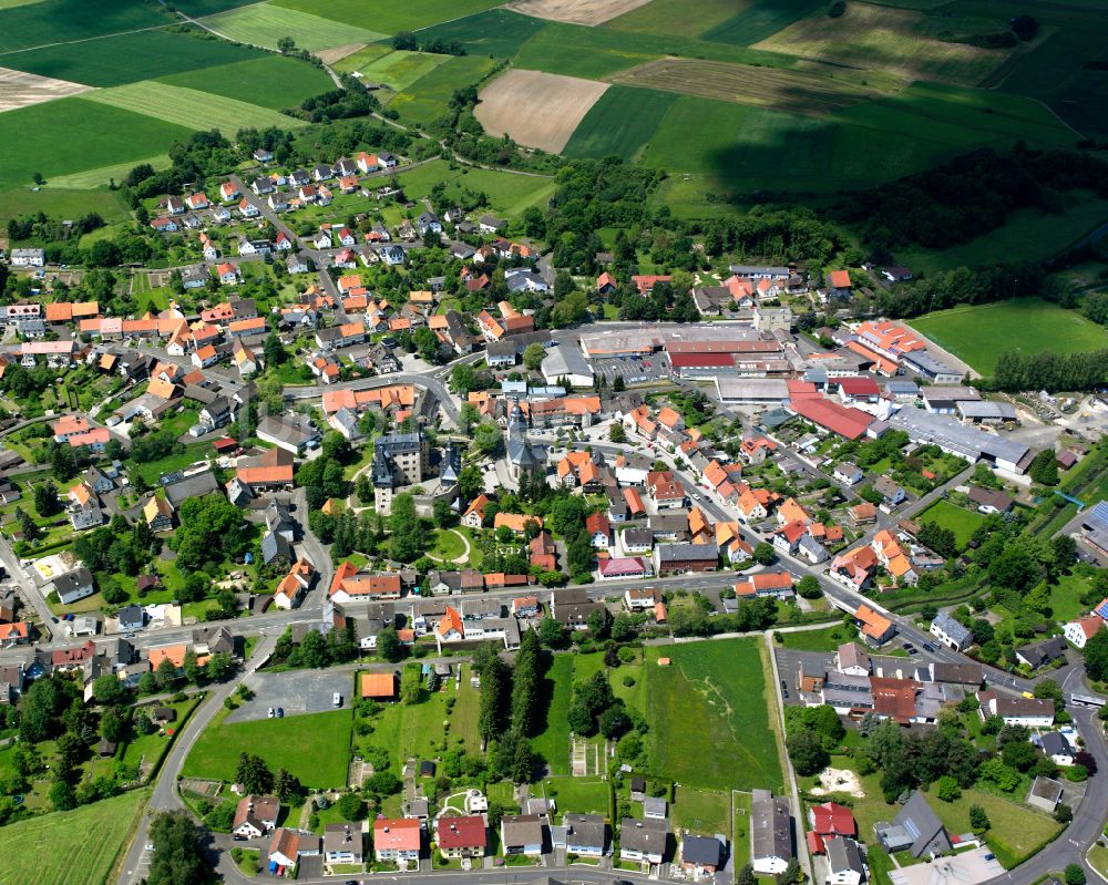 Luftbild Romrod - Ortsansicht am Rande von landwirtschaftlichen Feldern in Romrod im Bundesland Hessen, Deutschland