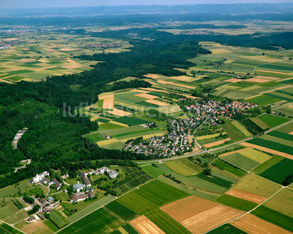 Rottenburg am Neckar von oben - Ortsansicht am Rande von landwirtschaftlichen Feldern in Rottenburg am Neckar im Bundesland Baden-Württemberg, Deutschland