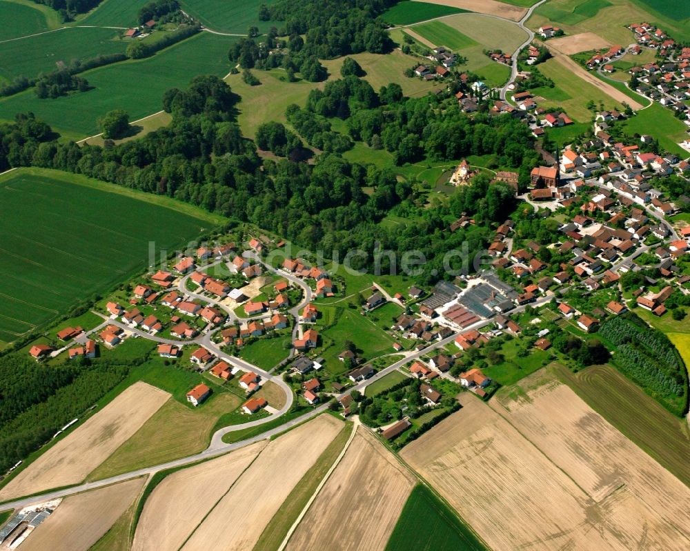 Luftbild Schönau - Ortsansicht am Rande von landwirtschaftlichen Feldern in Schönau im Bundesland Bayern, Deutschland