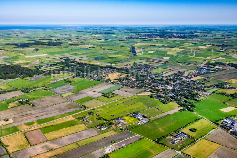 Luftbild Süderlügum - Ortsansicht am Rande von landwirtschaftlichen Feldern in Süderlügum im Bundesland Schleswig-Holstein, Deutschland