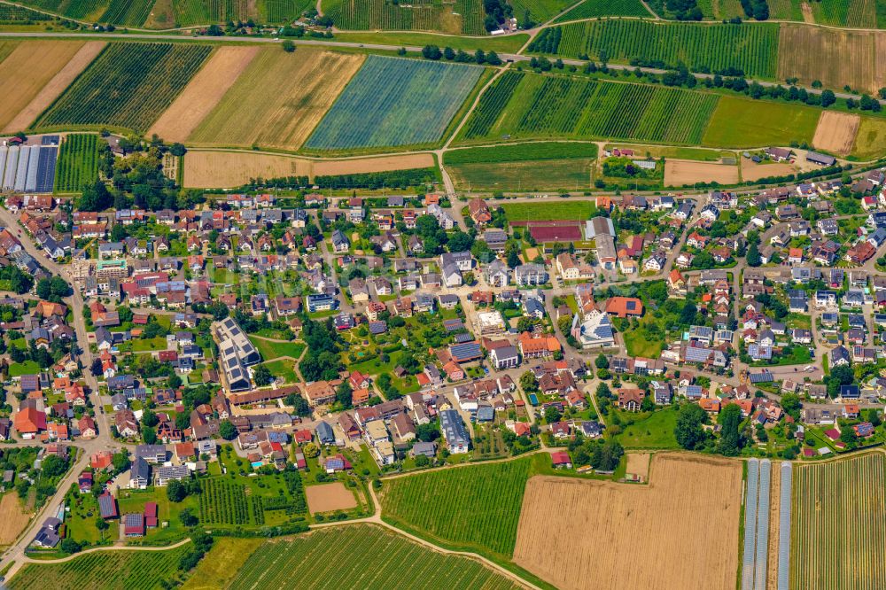 Luftbild Sexau - Ortsansicht am Rande von landwirtschaftlichen Feldern in Sexau im Bundesland Baden-Württemberg, Deutschland
