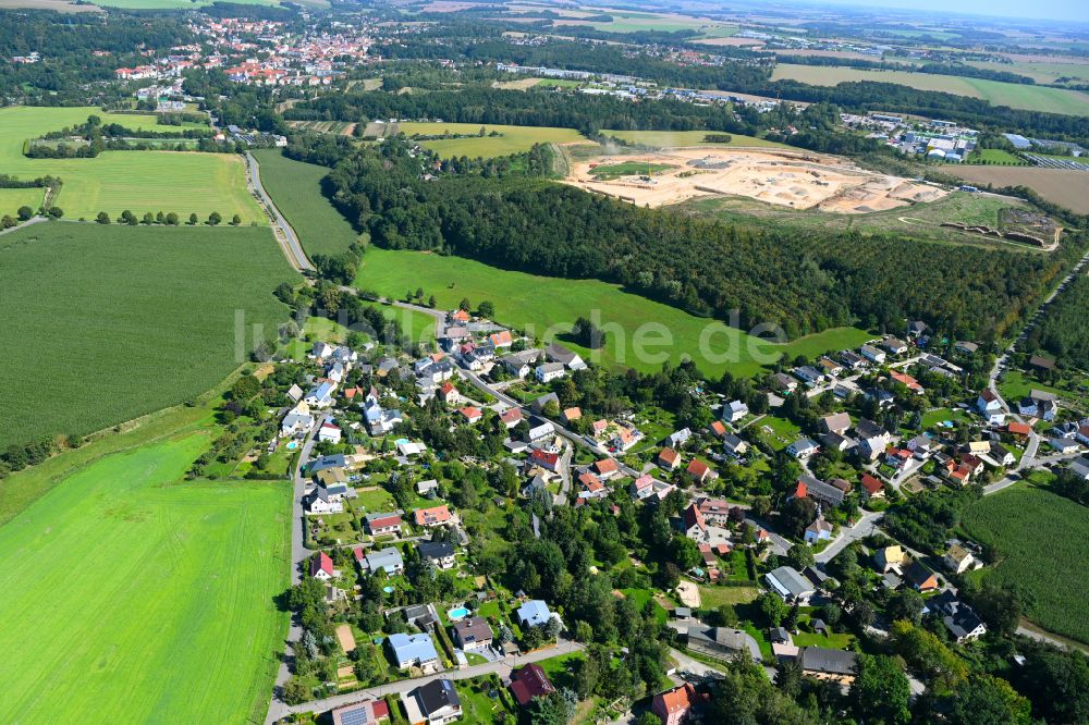 Sommeritz aus der Vogelperspektive: Ortsansicht am Rande von landwirtschaftlichen Feldern in Sommeritz im Bundesland Thüringen, Deutschland