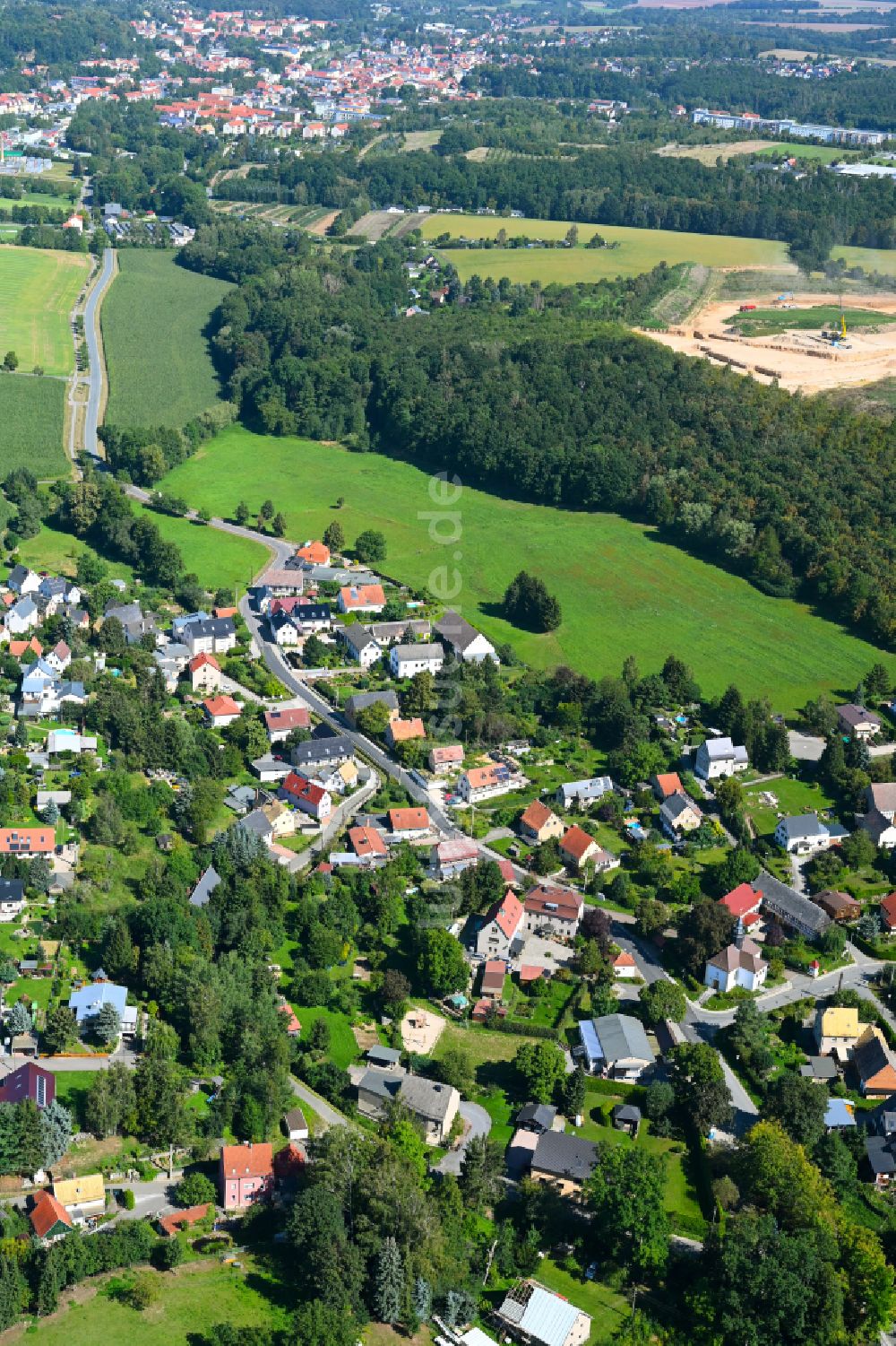 Luftaufnahme Sommeritz - Ortsansicht am Rande von landwirtschaftlichen Feldern in Sommeritz im Bundesland Thüringen, Deutschland