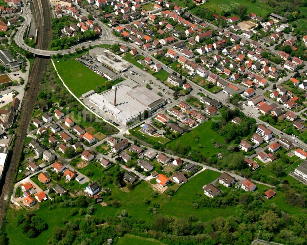 Süßen von oben - Ortsansicht am Rande von landwirtschaftlichen Feldern in Süßen im Bundesland Baden-Württemberg, Deutschland