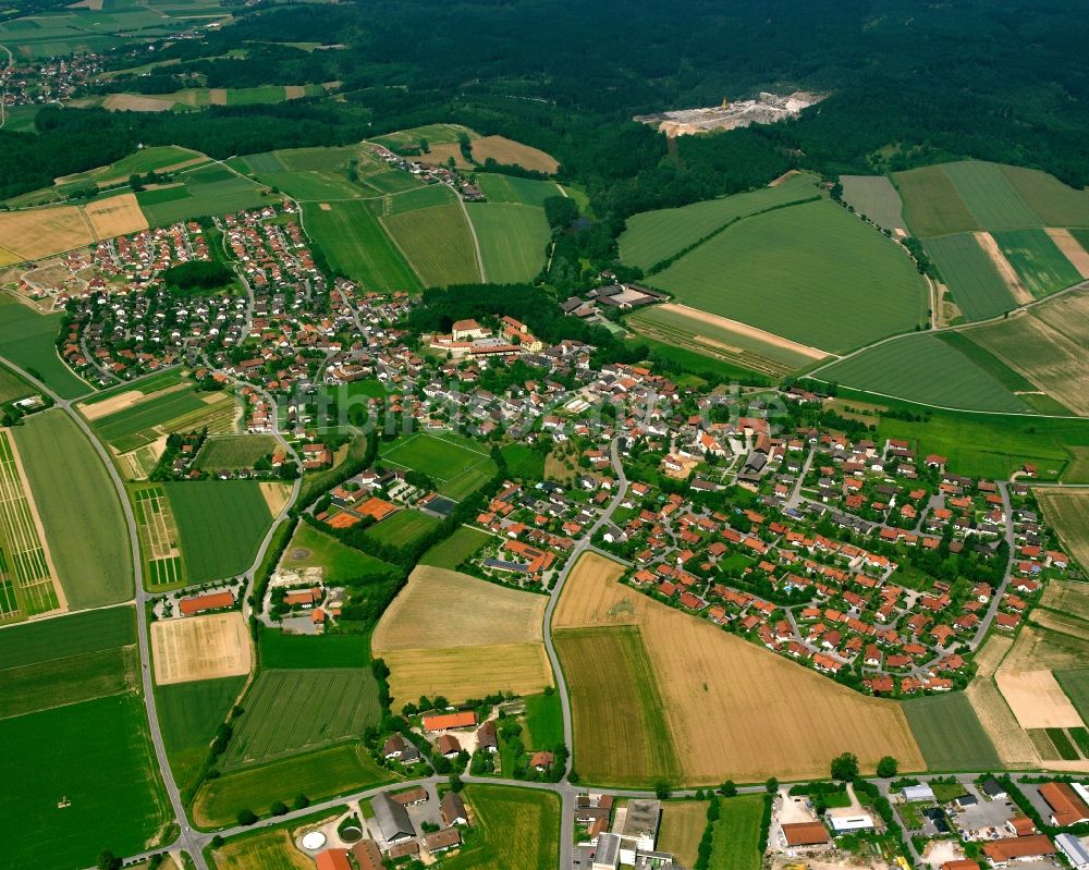 Steinach aus der Vogelperspektive: Ortsansicht am Rande von landwirtschaftlichen Feldern in Steinach im Bundesland Bayern, Deutschland