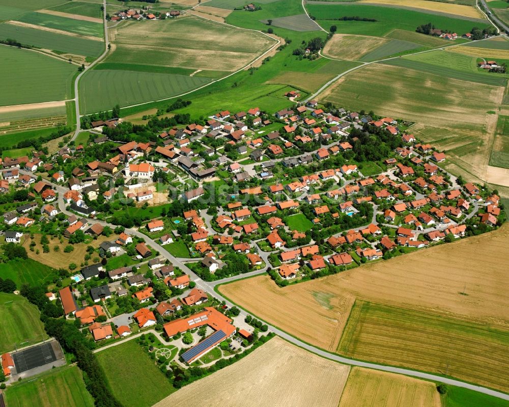 Luftaufnahme Steinach - Ortsansicht am Rande von landwirtschaftlichen Feldern in Steinach im Bundesland Bayern, Deutschland