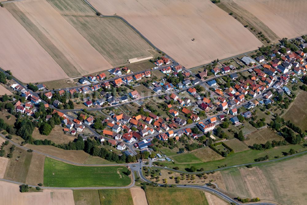 Luftbild Steinmark - Ortsansicht am Rande von landwirtschaftlichen Feldern in Steinmark im Bundesland Bayern, Deutschland